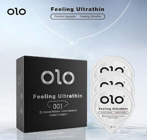 Comdoms Lubricant: OLO Lubricated Condoms Hyaluronic Acid Super Toughness Ultra Thin Natural Latex