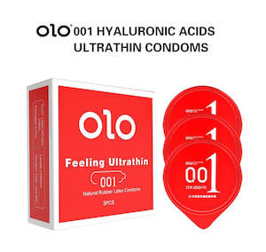 OLO Lubricated Condoms Hyaluronic Acid Super Toughness Ultra Thin Natural Latex