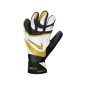 Nike Match Goalkeeper Glove - Youth - Black / White / Metallic Gold