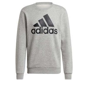 Adidas Hoodie: Adidas Fleece Full Logo Crew Sweatshirt - Adult - Grey / Black