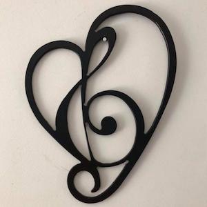 Black Treble Heart