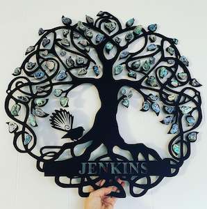 Personalised Paua Fantail Tree Of Life