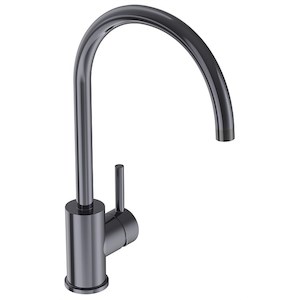 LeVivi Aspen Stainless Steel Gooseneck Sink Mixer with Swivel Spout Gunmetal