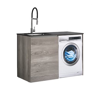 LeVivi Laundry Station 1300mm LH Door Charcoal Top Elm Cabinet