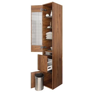 St Michel City Wall-Hung Storage Tower Woodgrain