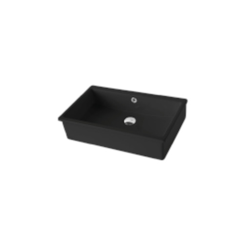 Bathroom and toilet fitting: Brera 61 Undermount Basin Matt Black Plumbline NZ