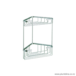 Bathroom and toilet fitting: Eco Style 2 Tier Corner Wire Basket