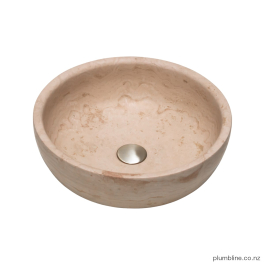 Marmo 400 Round Vessel Basin Travertine