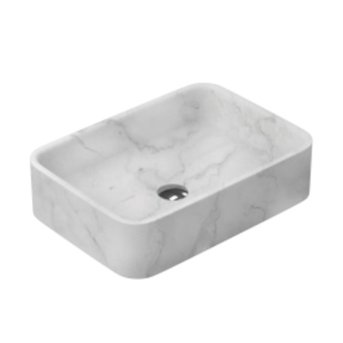 Marmo 500 Rectangle Vessel Basin Turkish Carrara Marble