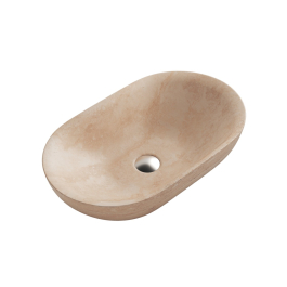 Marmo 550 Oval Vessel Basin Travertine