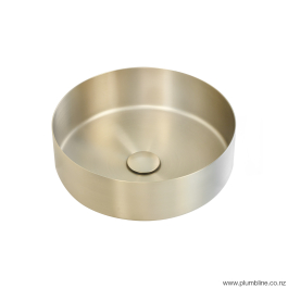 Bathroom and toilet fitting: Oli Round Stainless Steel Vessel Basin Brushed Brass PVD