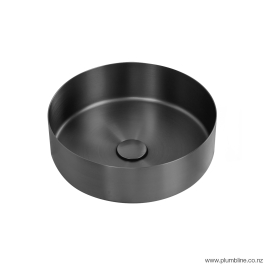 Oli Round Stainless Steel Vessel Basin Brushed Gunmetal PVD