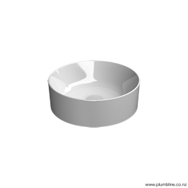 Bathroom and toilet fitting: Kube X 40 Round Vessel Basin White Plumbline nZ