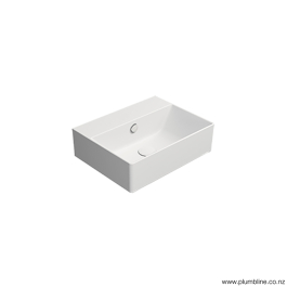 Bathroom and toilet fitting: Kube X 45x35 Basin Matt White Plumbline NZ