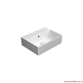 Bathroom and toilet fitting: Kube X 45x35 Basin White Plumbline NZ