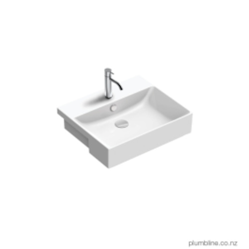 Kube X 55 Semi Recessed Basin White Plumbline NZ