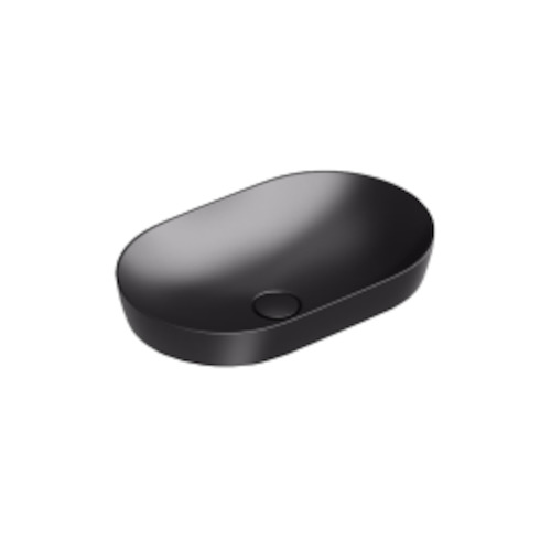 Bathroom and toilet fitting: Sfera 55 Oval Inset Basin Matt Black