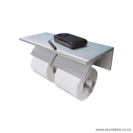 Progetto Double Toilet Roll Holder With Shelf