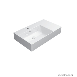 Kube X 80 Left Basin White Plumbline NZ