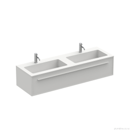 7.0 1400 1 Drawer Double Vanity Matt White/Elm