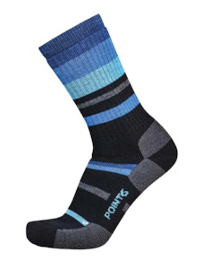 Footwear: Point6 Merino Hiking Mixed Stripe Medium Crew Socks