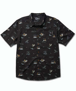 Clothing: Salty Crew Round Up SS Woven Shirt - Black