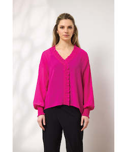 Duo Hera Ruffle Top - Rasberry