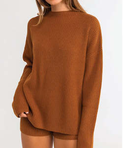 Rhythm Classic Knit Womens Jumper - Caramel