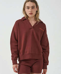 Thrills Density Slouch Fleece Polo - Port