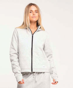 Hurley Quilted Heat Full Zip Women's Hoodie - Heather Grey