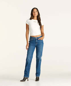 Clothing: Wrangler Mid Tori Womens Jeans - 5 Year Fade