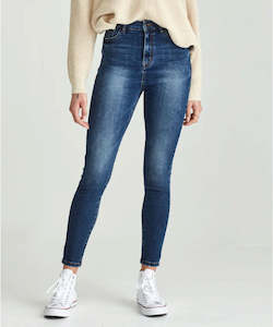 Clothing: Junkfood Bowie Ankle Grazer Jean - Dark Blue