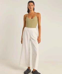 Rhythm Barefoot Wide Leg Beach Pant - White