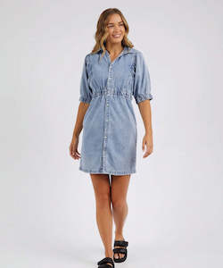 Clothing: Foxwood Vivian Dress - Washed Blue