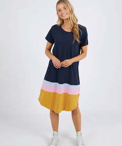 Elm Diverge Tee Dress Navy