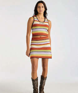 Clothing: Wrangler Flat Knit Mini Skirt Sunset Multi