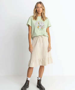 Clothing: Rhythm Jvoti Tiered Midi Skirt - Natural