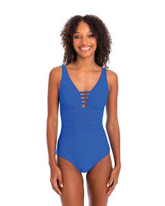 Clothing: Togs Cobalt V Neck Binding One piece - Blue