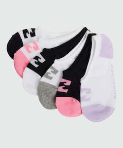 Clothing: Billabong Womens Invisible Socks pr - Bright