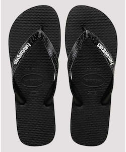 Havaianas Logo Filete Jandal - Black/White/Black