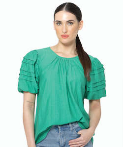 Seeking Lola Inspire Top - Green Texture