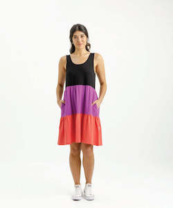 Clothing: Homelee Mischa Dress - Black/Orchid/Berry