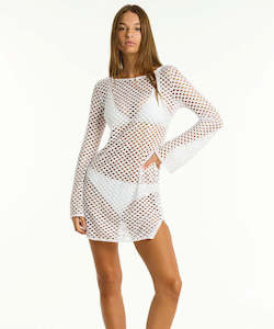 Sea Level Castaway Mesh Cover Up - White