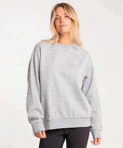 Hurley Flower Text Women's Crew - Dark Grey Heather