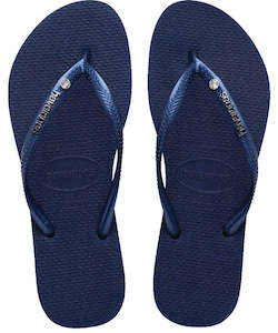 Clothing: Havaianas Slim Metal Logo Crystal II 0555 - Navy Blue