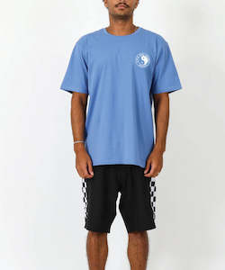 Clothing: T&C OG Logo Tee - Pacific/White