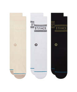 Stance Basic 3 Pack Crew Socks - Oatmeal