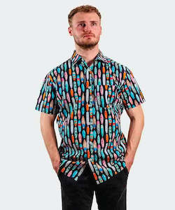 Michel Rouen Shirt S/S Cotton Surfboard Print