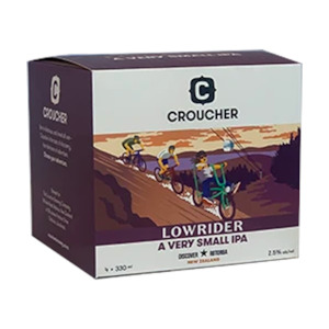 Wine and spirit merchandising: Croucher Lowrider Small IPA 4 Pack 330ml