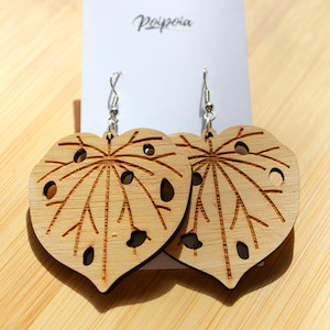 Bamboo Whakakai Kawakawa //Kawakawa Earrings Poipoia Ōtautahi